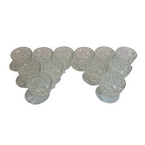 12 Vintage Anchor Hocking Glass Punch Cups Hooks Arlington Pattern Punch Recipes